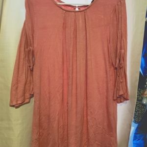 Mix and match 3 for $10 Bow sleeves very detailed pink dressy shirt